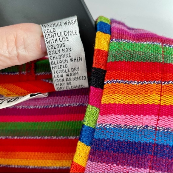 Chico's Design Vintage 100% Cotton Rainbow Striped Zip Pockets Hoodie Jacket - Picture 6 of 10